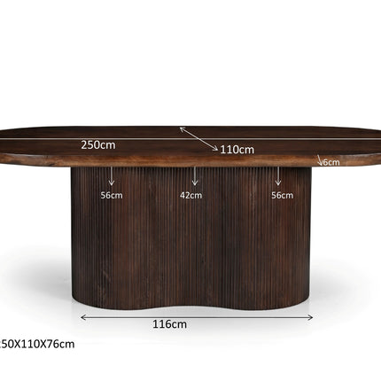 Sevilla Brown - Eettafel 220/250/300cm
